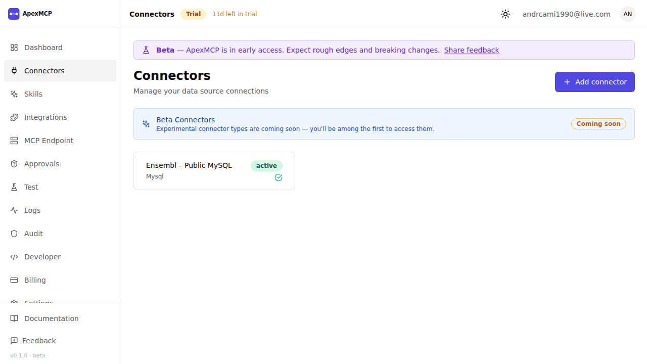 The Connectors list